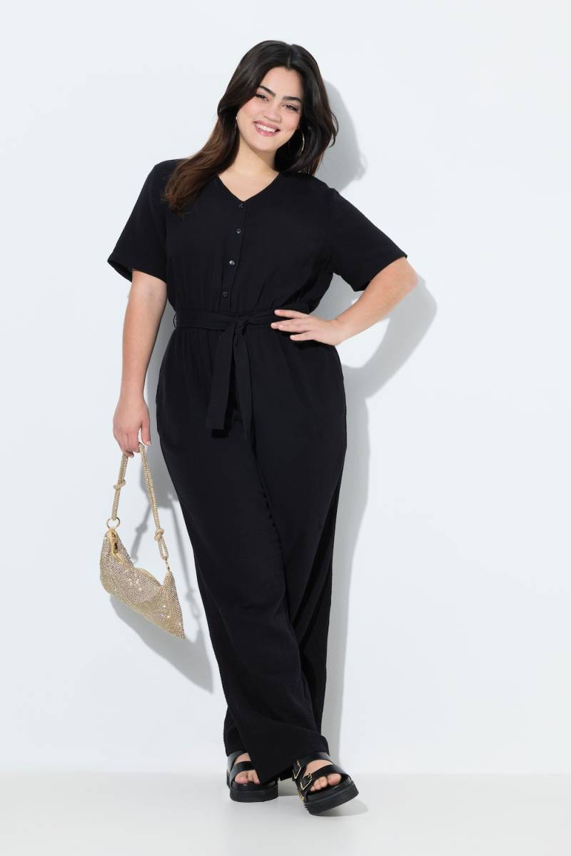 Große Größen Jumpsuit, Damen, schwarz, Größe: 56, Baumwolle, Angel of Style von Angel of Style