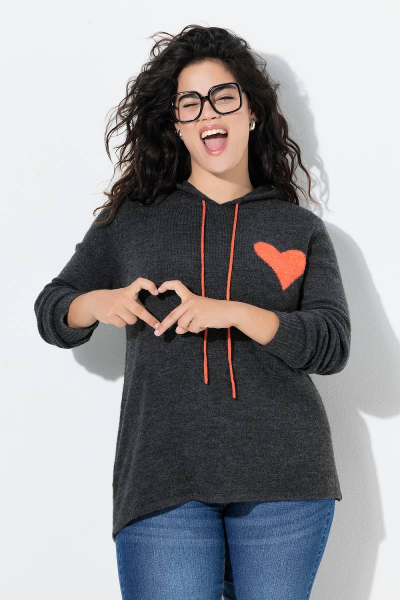 Große Größen Kapuzen-Pullover, Damen, grau, Größe: 54/56, Synthetische Fasern/Polyester, Angel of Style von Angel of Style