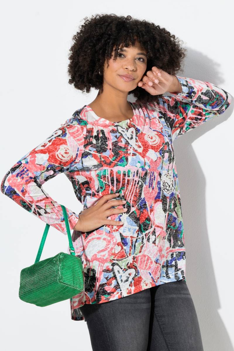 Große Größen Langarmshirt, Damen, weiß, Größe: 44, Polyester/Viskose, Angel of Style von Angel of Style