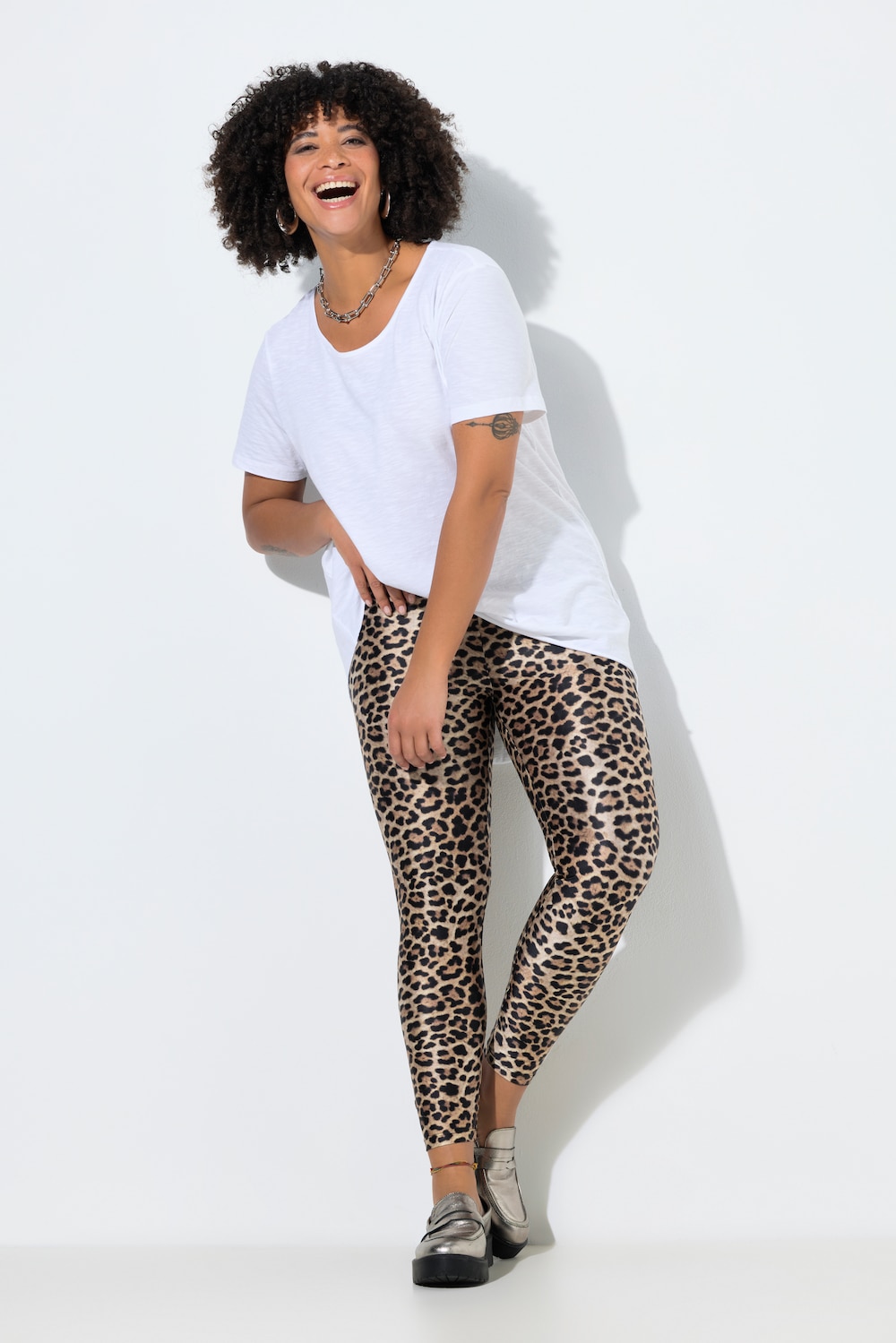 Große Größen Leggings, Damen, beige, Größe: 56, Synthetische Fasern/Elasthan, Angel of Style von Angel of Style