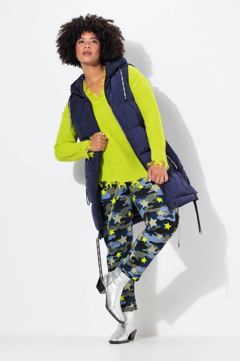 Große Größen Long-Steppweste, Damen, blau, Größe: 44, Polyester, Angel of Style von Angel of Style