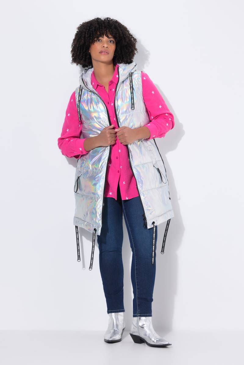 Große Größen Long-Steppweste, Damen, grau, Größe: 52, Polyester, Angel of Style von Angel of Style