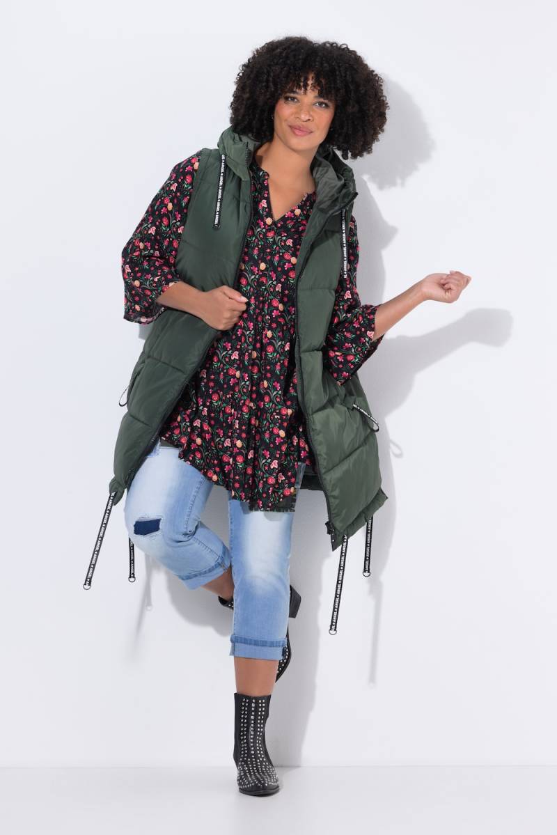 Große Größen Long-Steppweste, Damen, grün, Größe: 44, Polyester, Angel of Style von Angel of Style