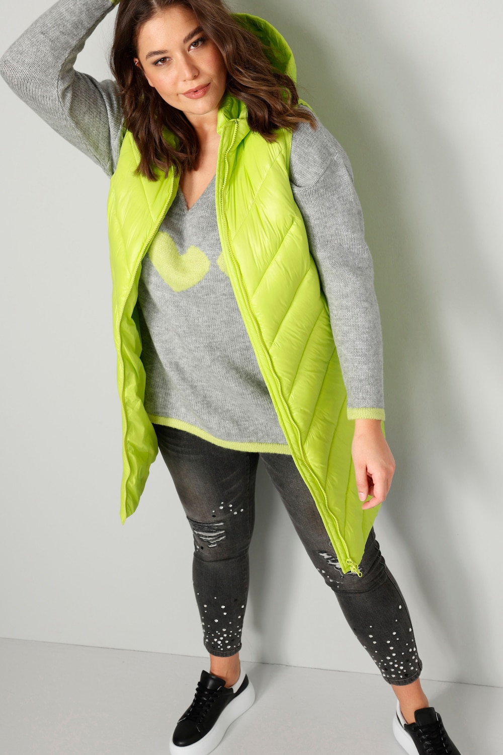 Große Größen Long-Steppweste, Damen, grün, Größe: 46, Polyester/Synthetische Fasern, Angel of Style Große Größen Long-Steppweste, Damen, grün, Größe: 46, Polyester/Synthetische Fasern, Angel of Style von Angel of Style