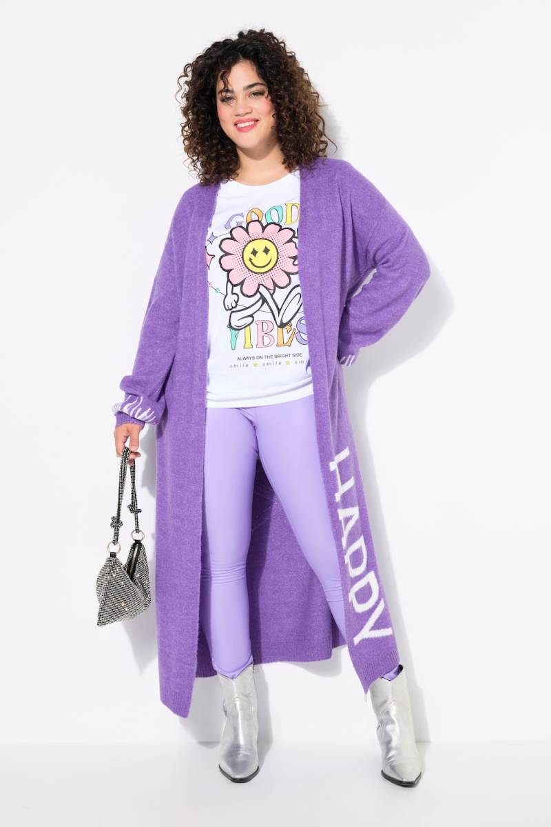 Große Größen Long-Strickjacke, Damen, lila, Größe: 54/56, Synthetische Fasern/Polyester, Angel of Style von Angel of Style