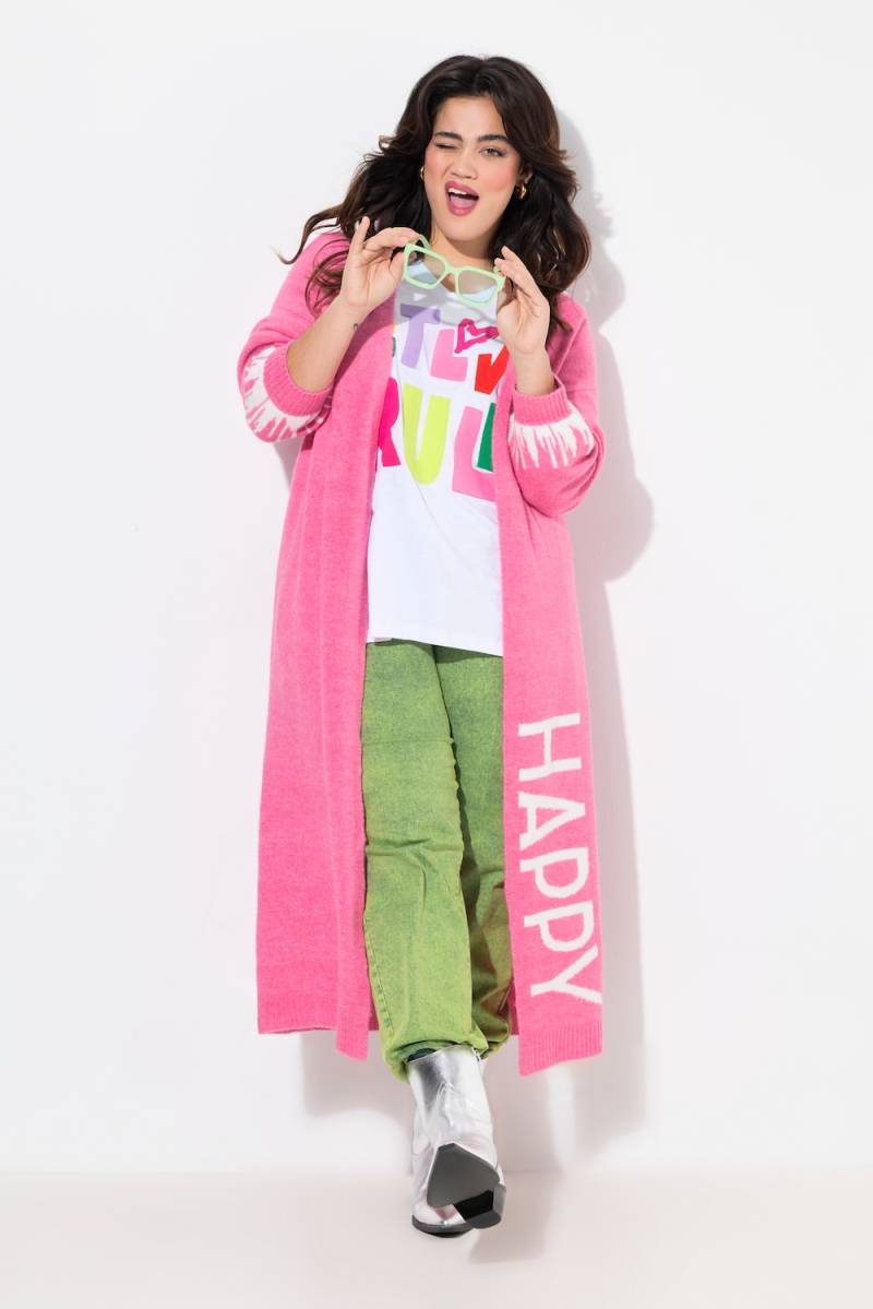 Große Größen Long-Strickjacke, Damen, rosa, Größe: 46/48, Synthetische Fasern/Polyester, Angel of Style von Angel of Style