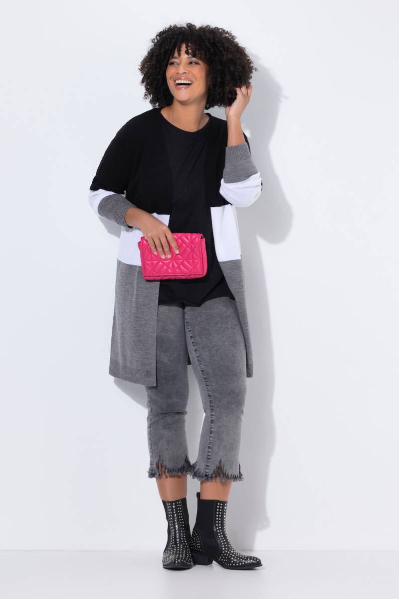 Große Größen Long-Strickjacke, Damen, schwarz, Größe: 50/52, Synthetische Fasern, Angel of Style von Angel of Style