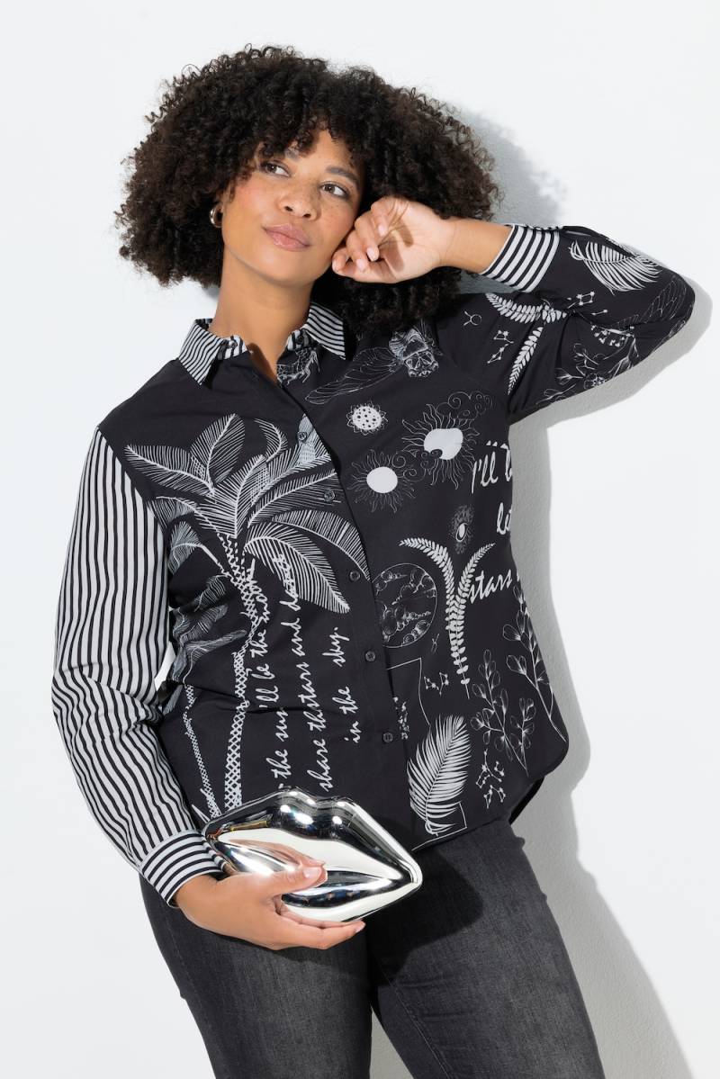 Große Größen Longbluse, Damen, schwarz, Größe: 52, Polyester, Angel of Style von Angel of Style