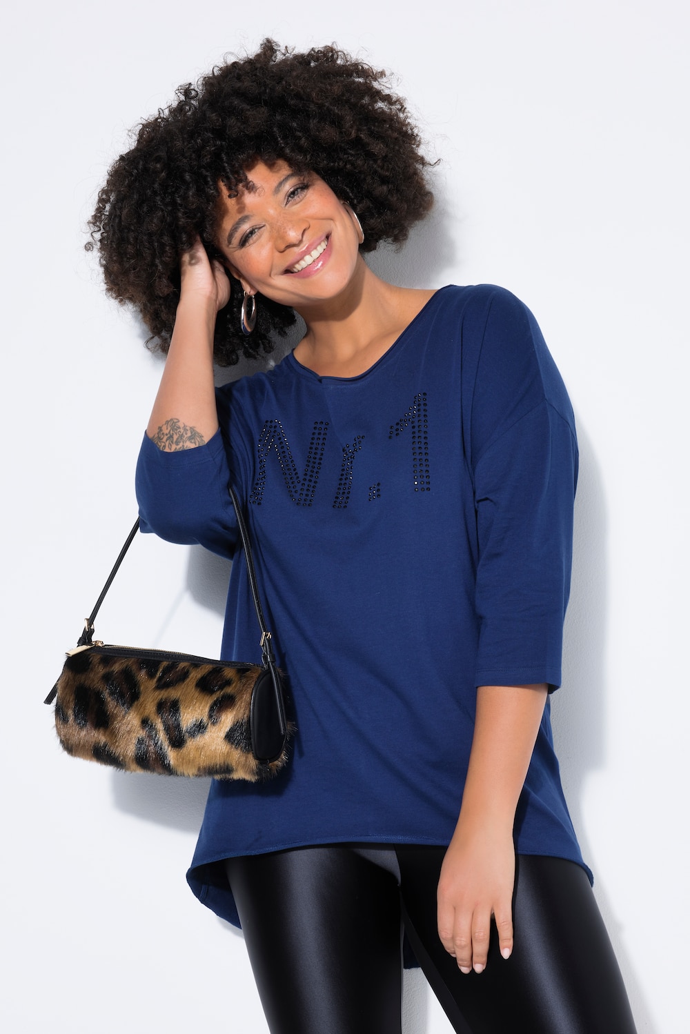 Große Größen Longshirt, Damen, blau, Größe: 58/60, Baumwolle, Angel of Style von Angel of Style