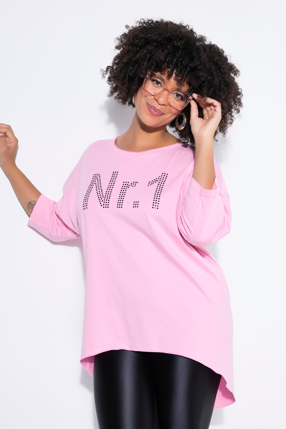 Große Größen Longshirt, Damen, rosa, Größe: 46/48, Baumwolle, Angel of Style von Angel of Style