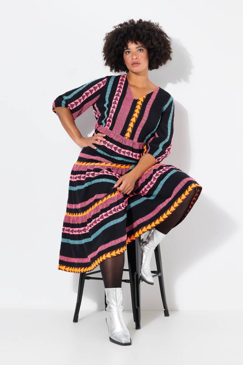 Große Größen Maxikleid, Damen, schwarz, Größe: 50, Baumwolle, Angel of Style von Angel of Style