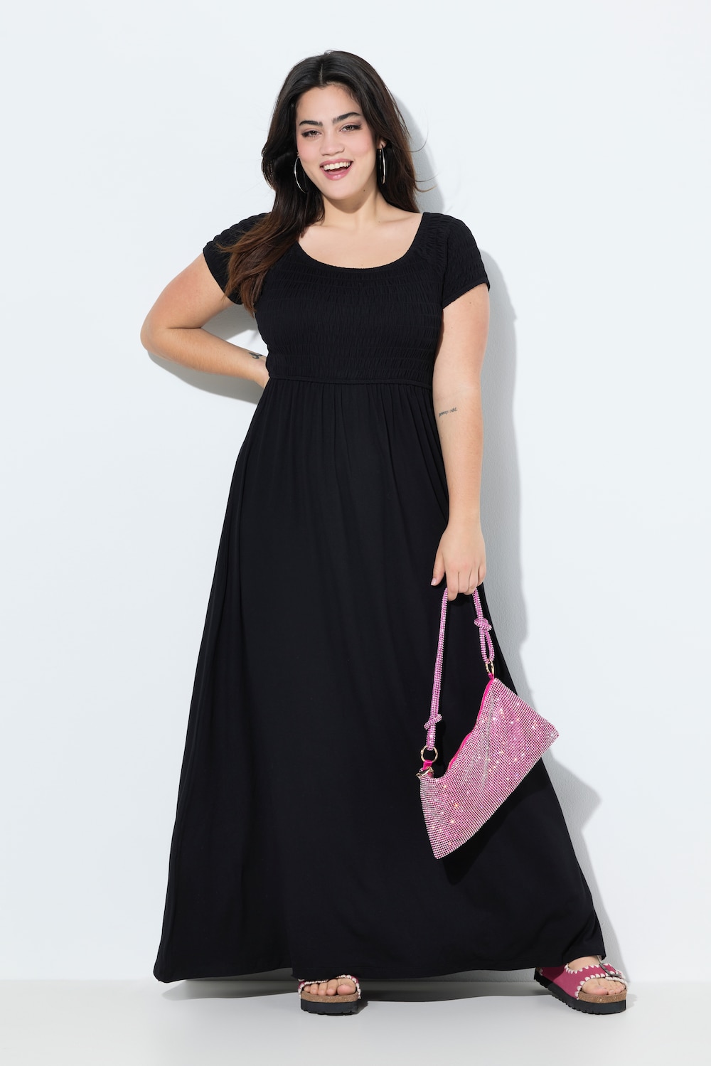 Große Größen Maxikleid, Damen, schwarz, Größe: 54, Viskose, Angel of Style von Angel of Style