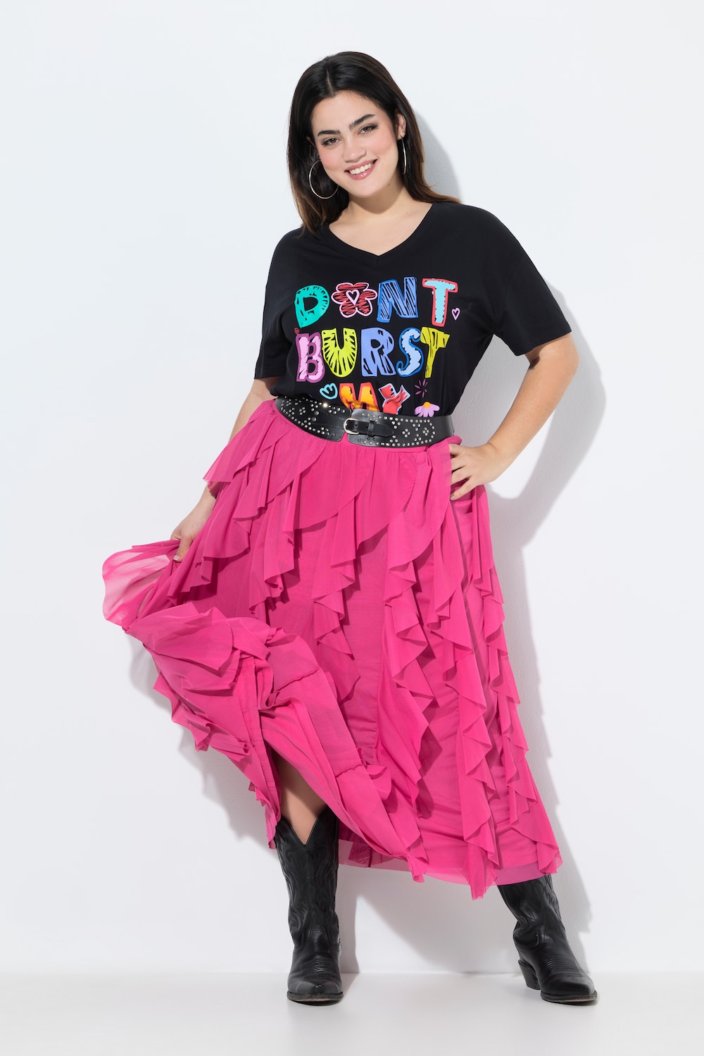 Große Größen Meshrock, Damen, rosa, Größe: 60, Polyester, Angel of Style Große Größen Meshrock, Damen, rosa, Größe: 60, Polyester, Angel of Style von Angel of Style