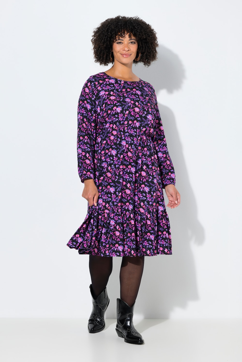 Große Größen Midikleid, Damen, schwarz, Größe: 52, Viskose, Angel of Style von Angel of Style