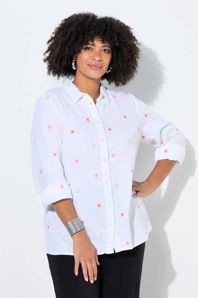 Große Größen Musselin-Bluse, Damen, weiß, Größe: 50, Baumwolle, Angel of Style von Angel of Style