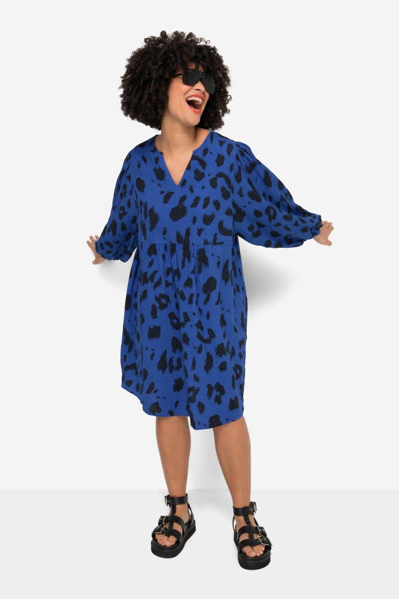 Große Größen Musselin-Kleid, Damen, blau, Größe: 50, Baumwolle, Angel of Style von Angel of Style