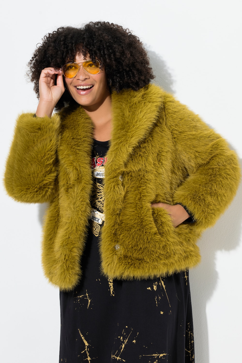 Große Größen Plüschjacke, Damen, braun, Größe: 46, Polyester, Angel of Style von Angel of Style