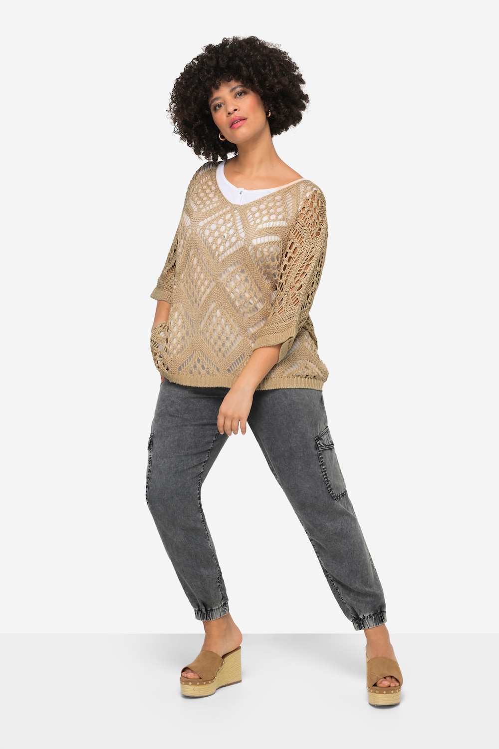Große Größen Pullover, Damen, beige, Größe: 48/50, Synthetische Fasern, Angel of Style von Angel of Style