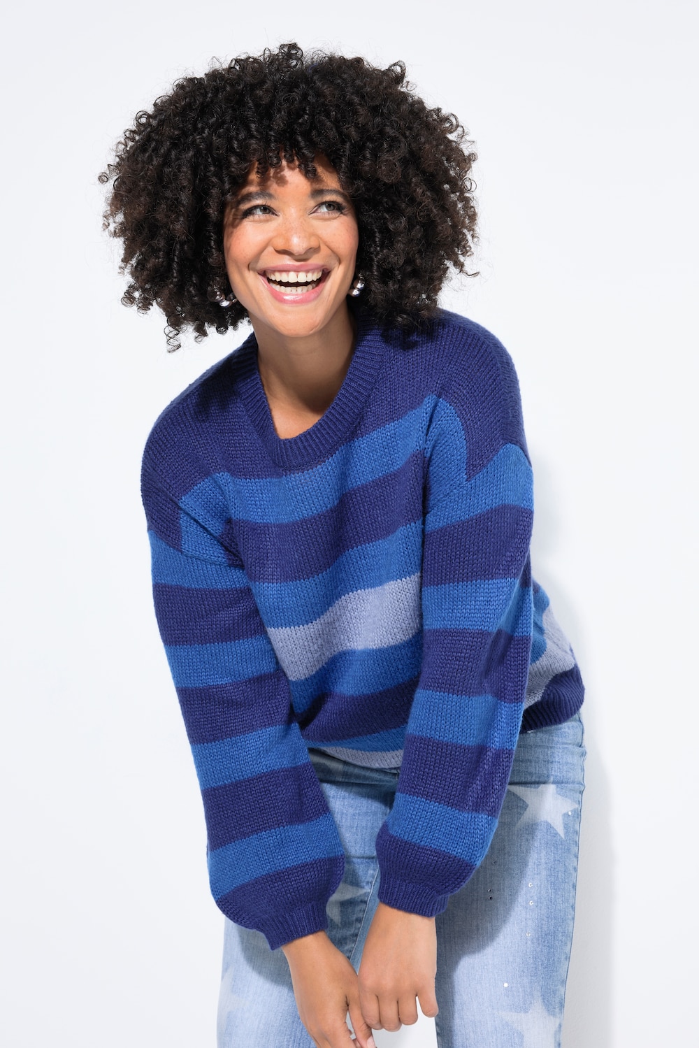 Große Größen Pullover, Damen, blau, Größe: 50/52, Synthetische Fasern, Angel of Style von Angel of Style