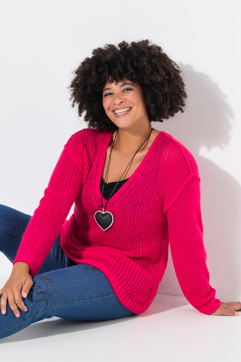Große Größen Pullover, Damen, rosa, Größe: 46, Synthetische Fasern/Wolle, Angel of Style von Angel of Style
