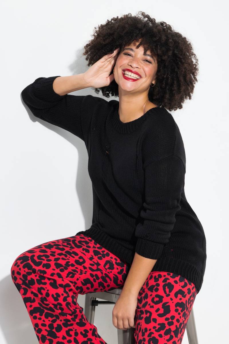 Große Größen Pullover, Damen, schwarz, Größe: 50/52, Synthetische Fasern, Angel of Style von Angel of Style