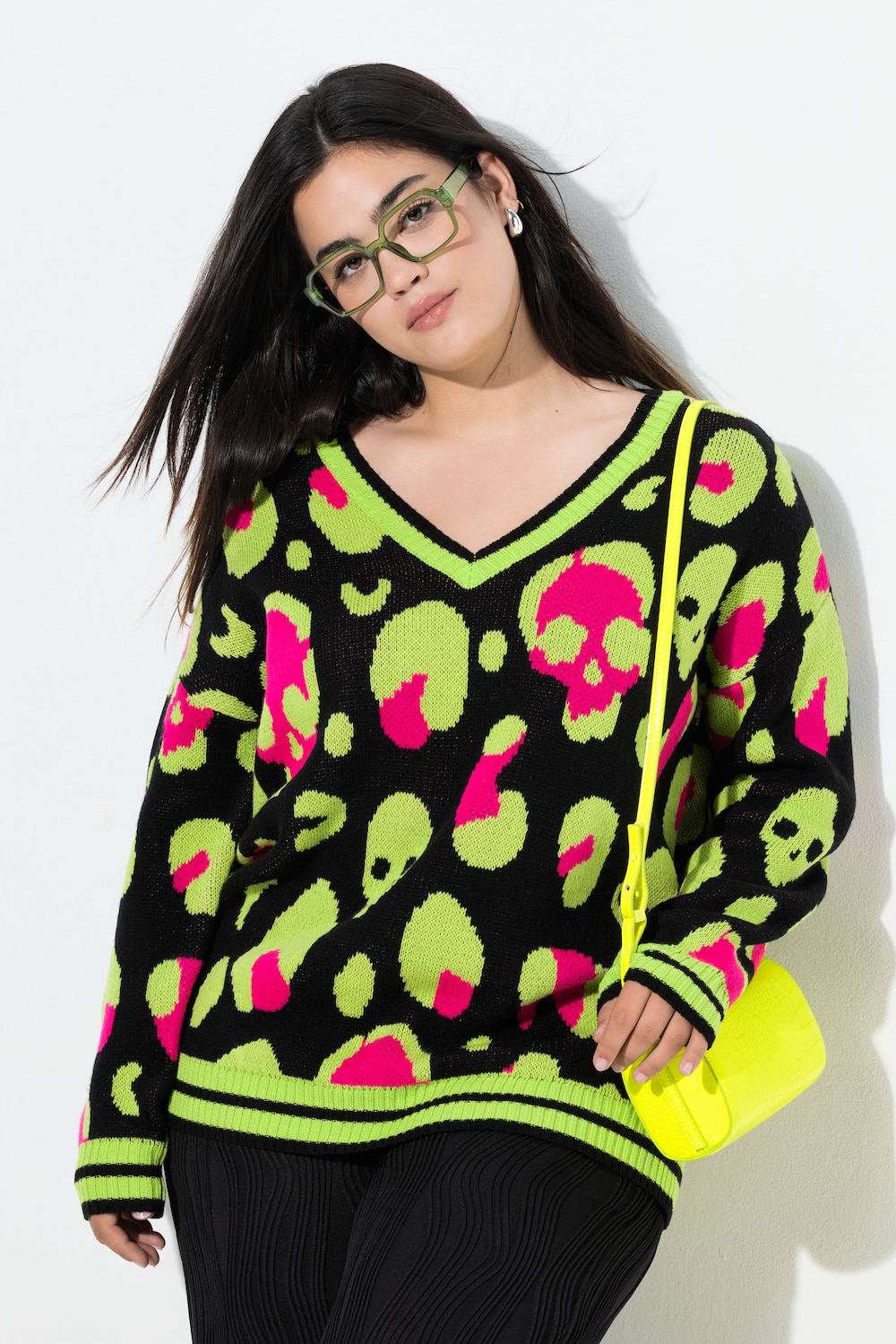 Große Größen Pullover, Damen, schwarz, Größe: 54/56, Synthetische Fasern, Angel of Style von Angel of Style