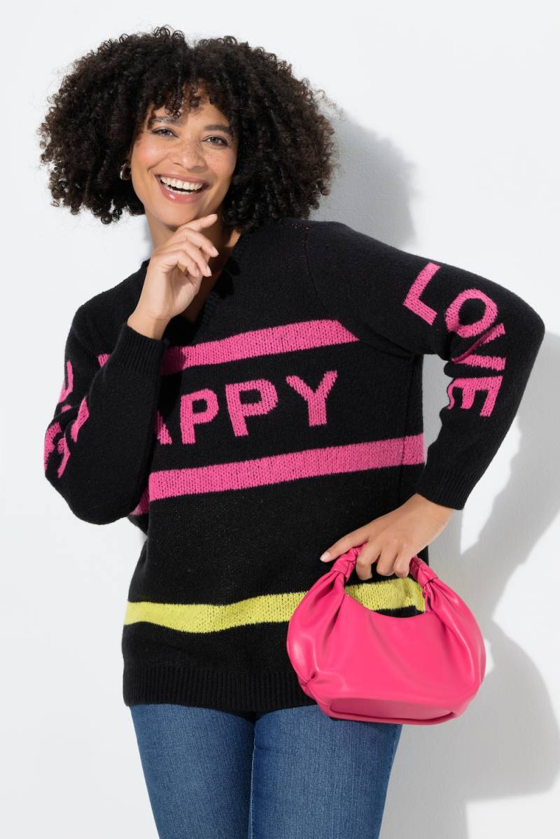 Große Größen Pullover Happy, Damen, schwarz, Größe: 46/48, Polyester, Angel of Style von Angel of Style