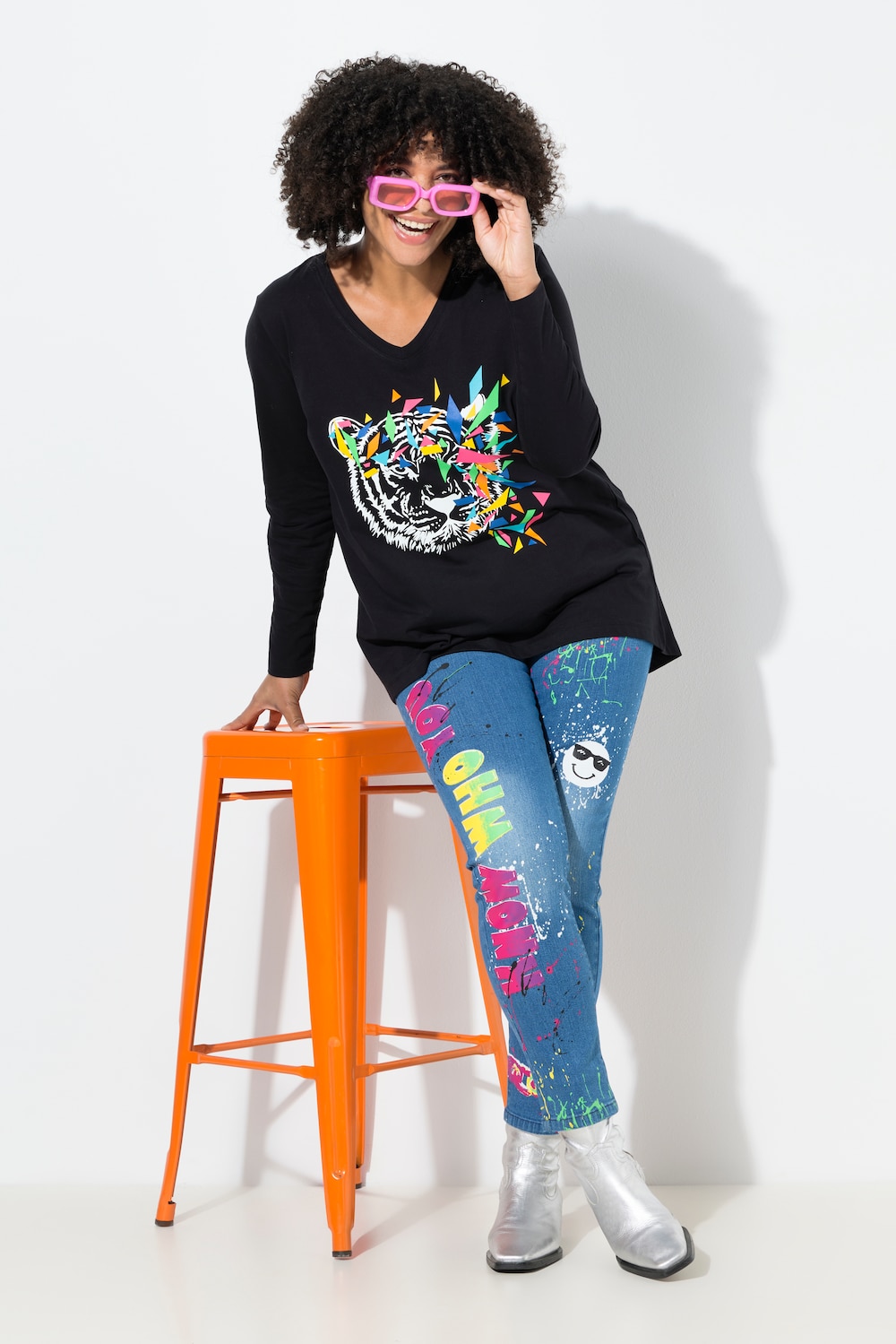 Große Größen Skinny-Jeans, Damen, blau, Größe: 42, Baumwolle, Angel of Style von Angel of Style