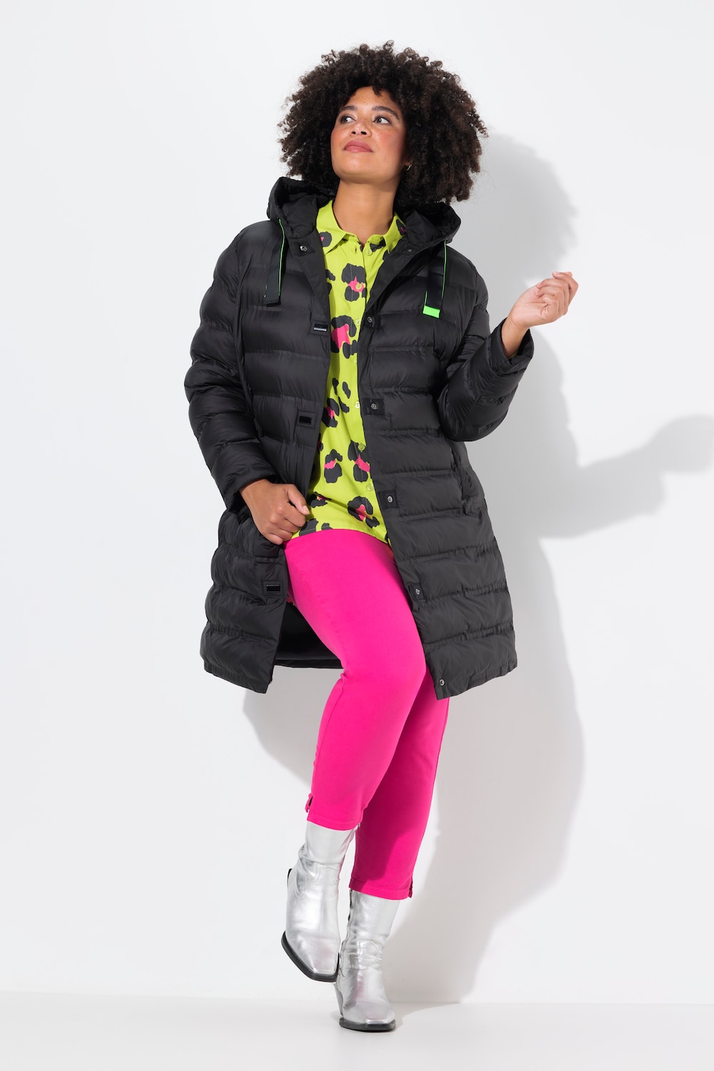 Große Größen Steppmantel, Damen, schwarz, Größe: 52, Polyester, Angel of Style von Angel of Style