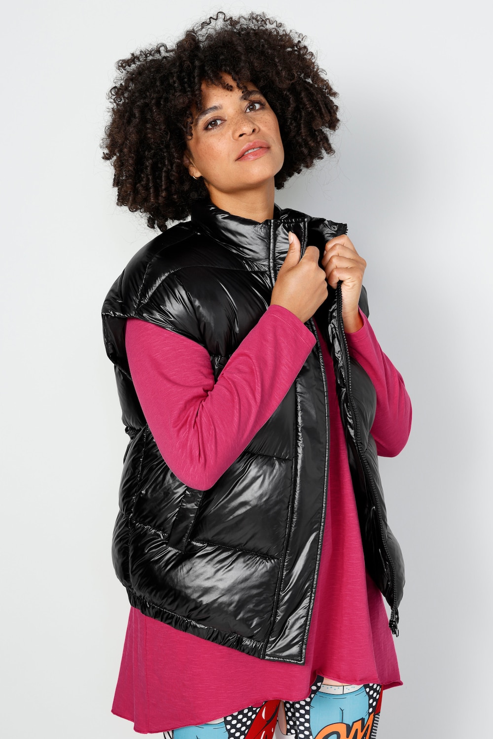 Große Größen Steppweste, Damen, schwarz, Größe: 52, Polyester/Synthetische Fasern, Angel of Style Große Größen Steppweste, Damen, schwarz, Größe: 52, Polyester/Synthetische Fasern, Angel of Style von Angel of Style