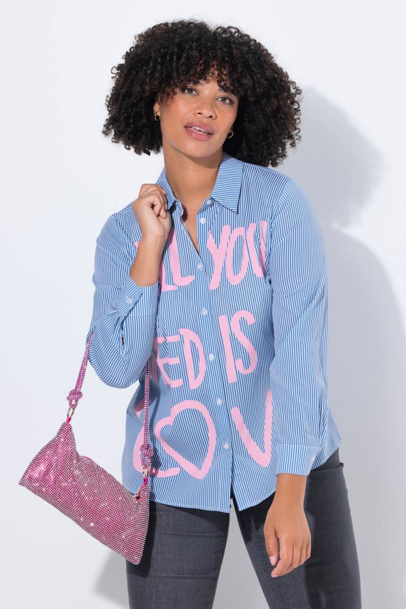 Große Größen Streifenbluse, Damen, blau, Größe: 42, Polyester, Angel of Style von Angel of Style