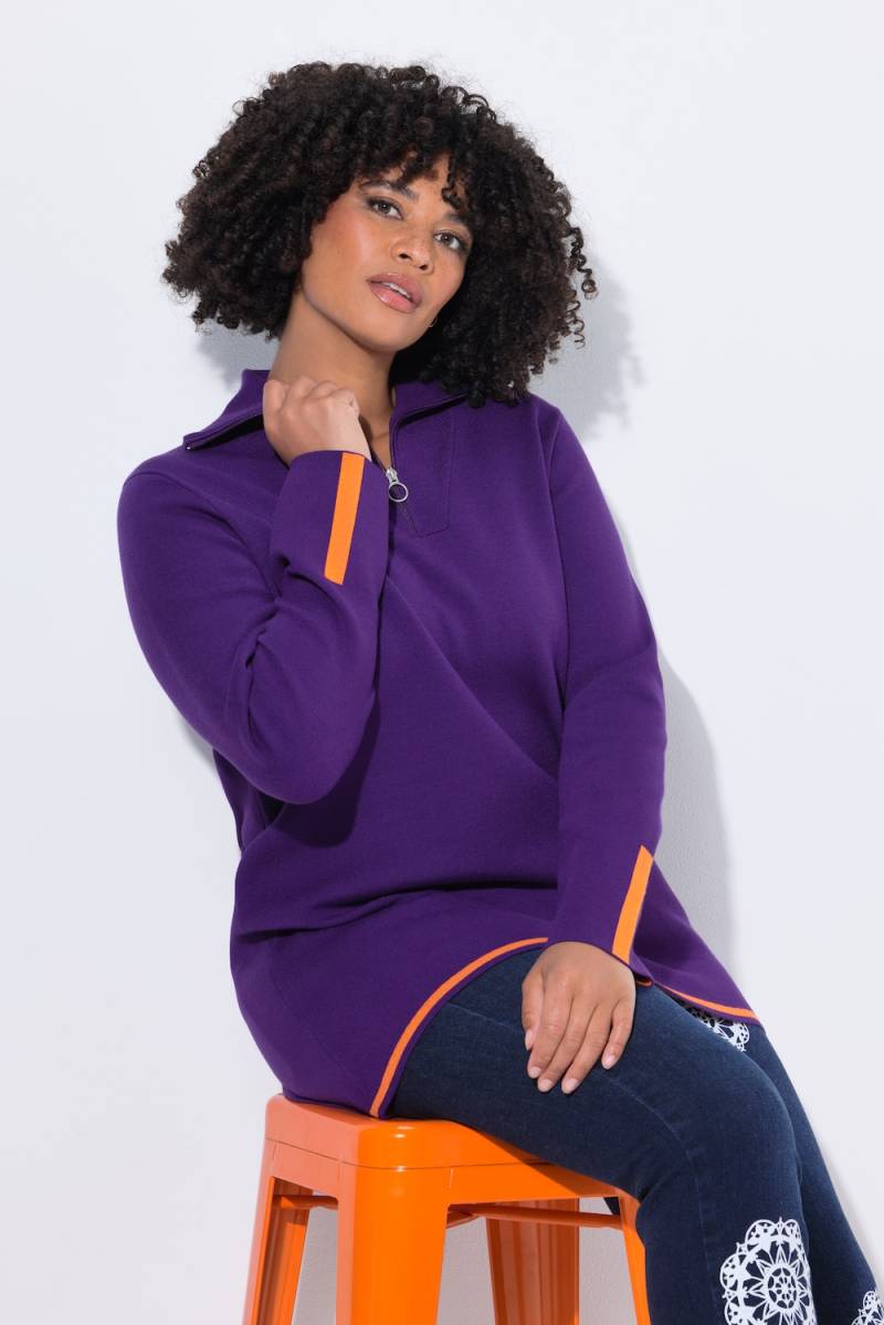 Große Größen Strick-Troyer, Damen, lila, Größe: 46/48, Viskose/Synthetische Fasern/Polyester, Angel of Style von Angel of Style