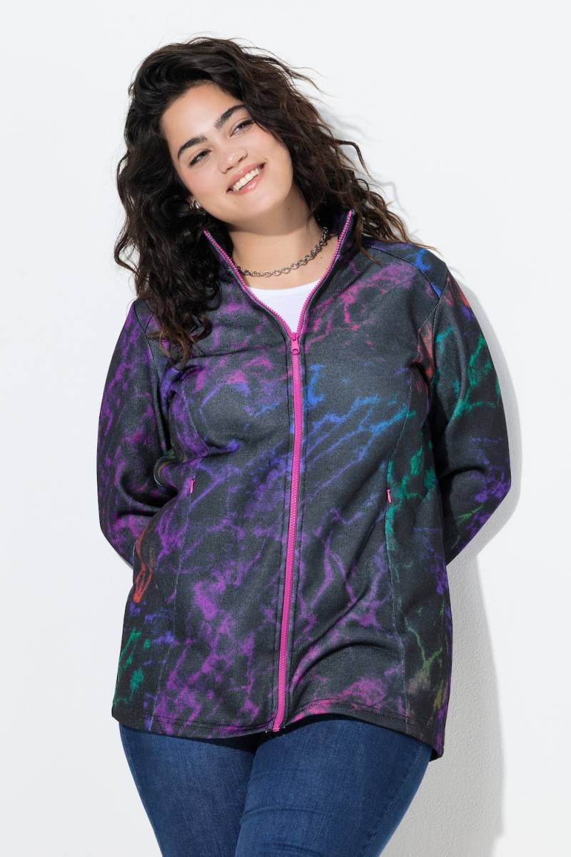 Große Größen Strickfleece-Jacke, Damen, schwarz, Größe: 44, Polyester, Angel of Style von Angel of Style