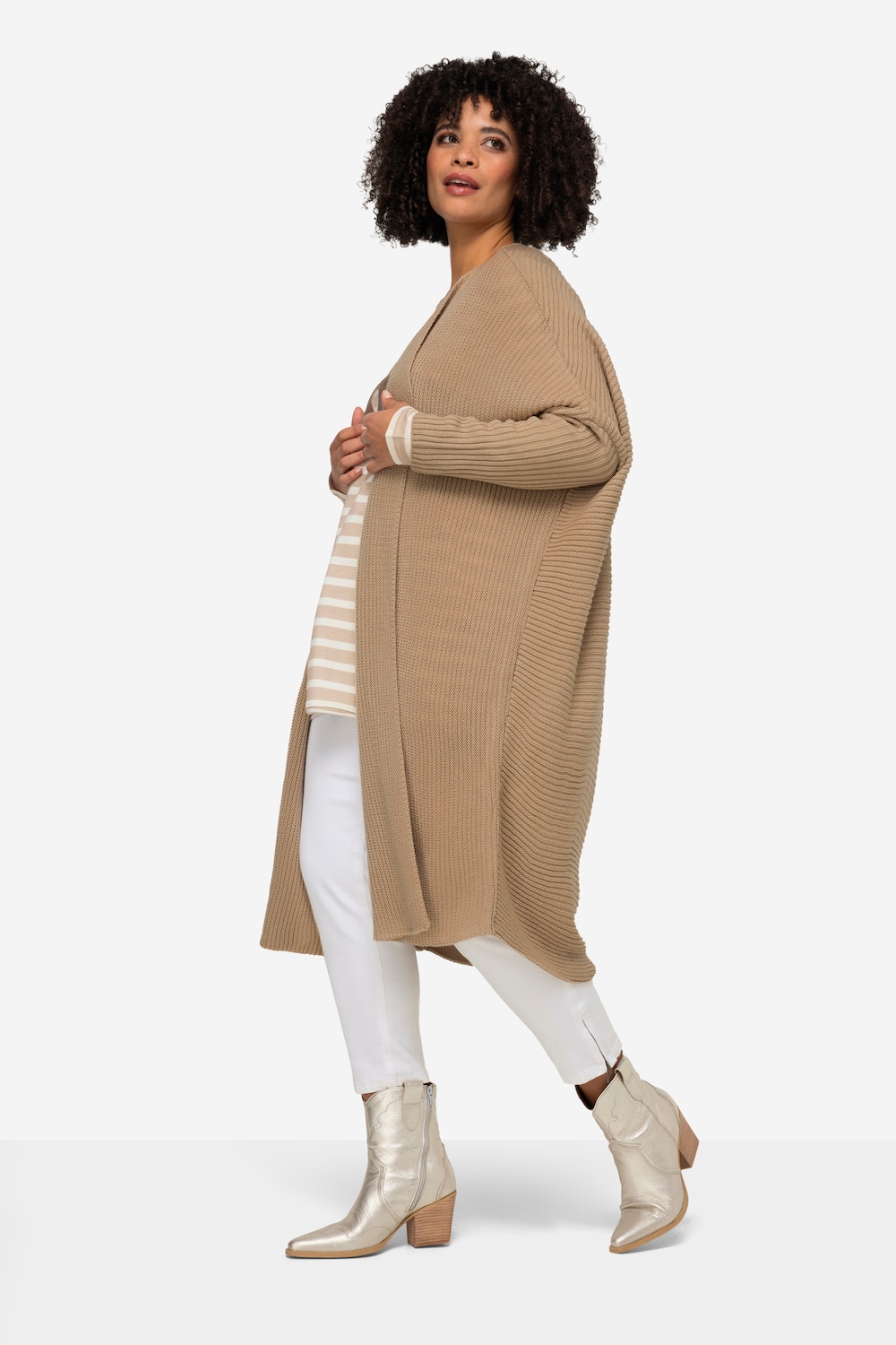 Große Größen Strickjacke, Damen, beige, Größe: 54, Synthetische Fasern, Angel of Style von Angel of Style