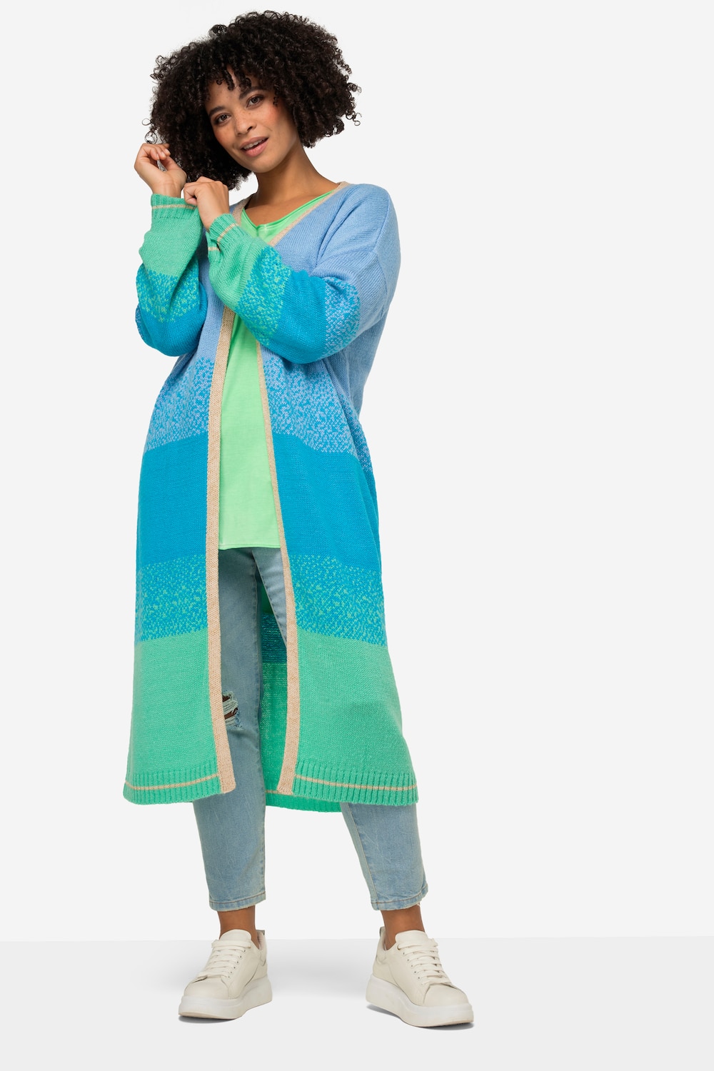 Große Größen Strickjacke, Damen, blau, Größe: 58, Synthetische Fasern, Angel of Style von Angel of Style