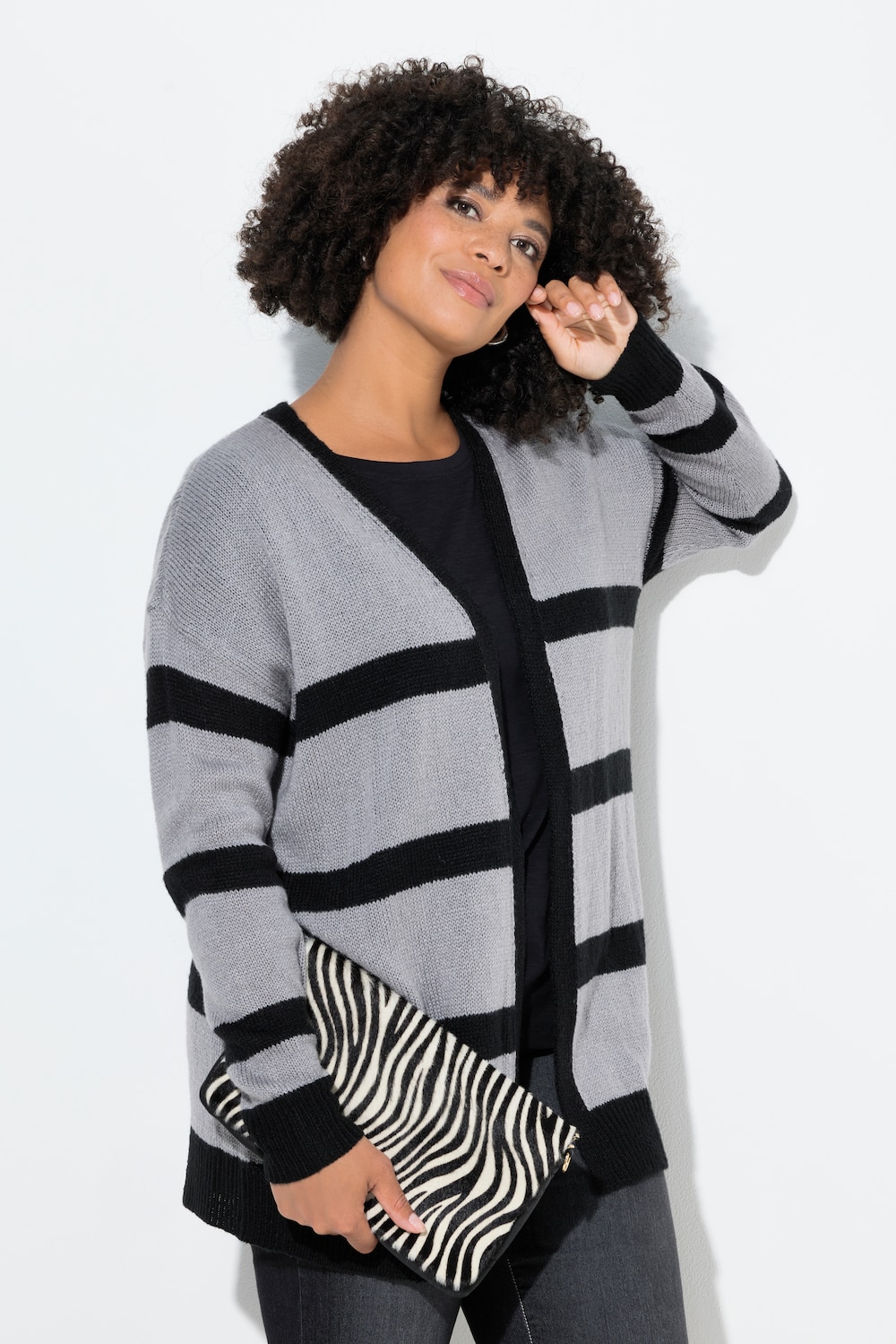 Große Größen Strickjacke, Damen, grau, Größe: 42/44, Synthetische Fasern, Angel of Style von Angel of Style