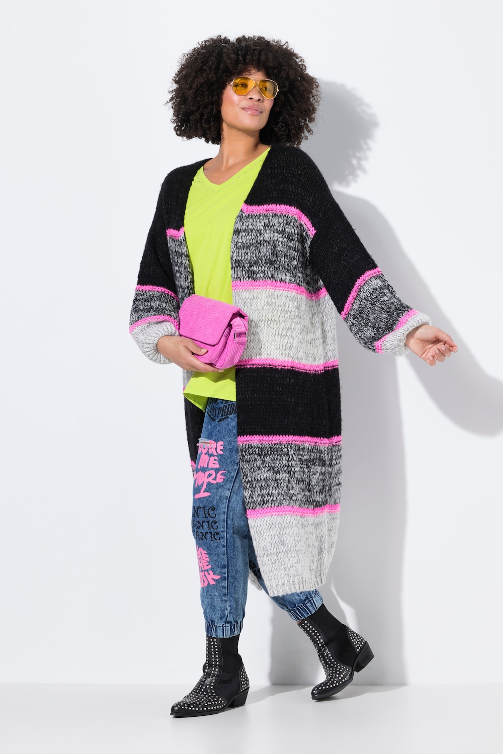 Große Größen Strickjacke, Damen, schwarz, Größe: 46/48, Synthetische Fasern, Angel of Style von Angel of Style