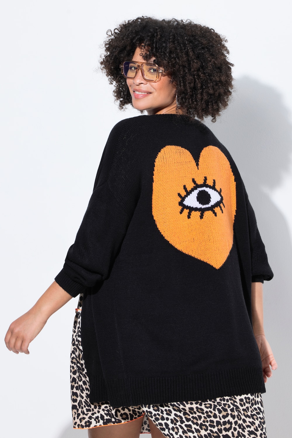 Große Größen Strickjacke, Damen, schwarz, Größe: 58/60, Synthetische Fasern, Angel of Style von Angel of Style