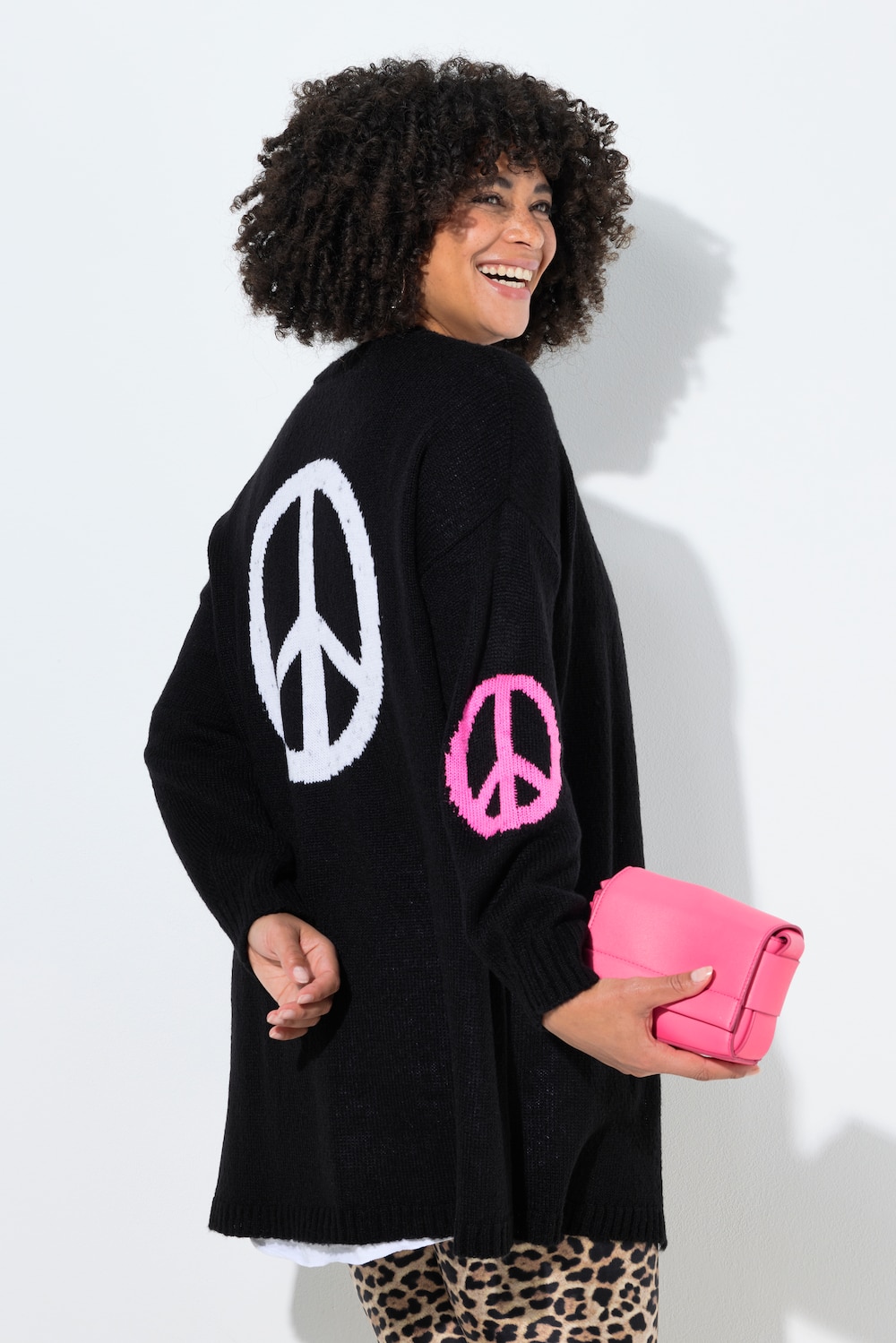 Große Größen Strickjacke, Damen, schwarz, Größe: 58/60, Synthetische Fasern, Angel of Style von Angel of Style