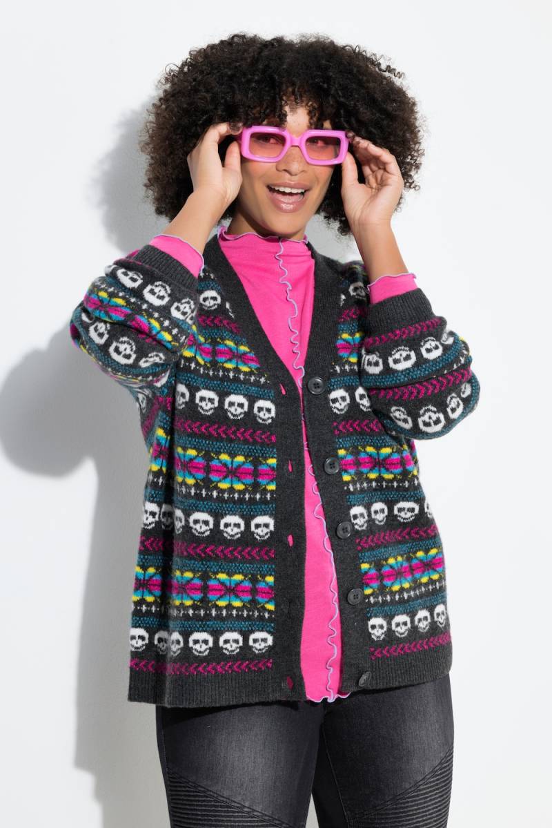 Große Größen Strickjacke, Damen, schwarz, Größe: 58/60, Synthetische Fasern/Polyester, Angel of Style von Angel of Style