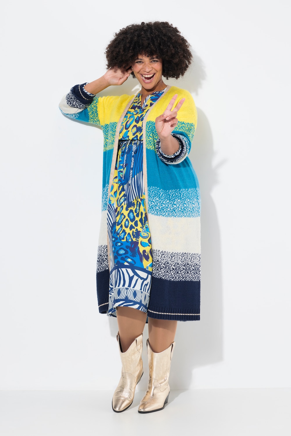 Große Größen Strickjacke, Damen, türkis, Größe: 58, Synthetische Fasern, Angel of Style von Angel of Style