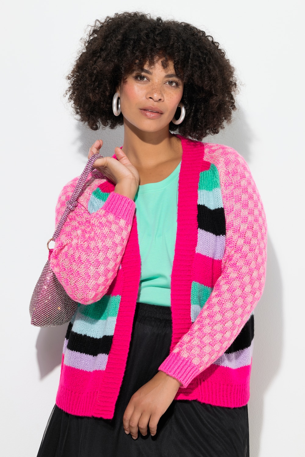 Große Größen Strickjacke, Damen, weiß, Größe: 50/52, Synthetische Fasern, Angel of Style von Angel of Style