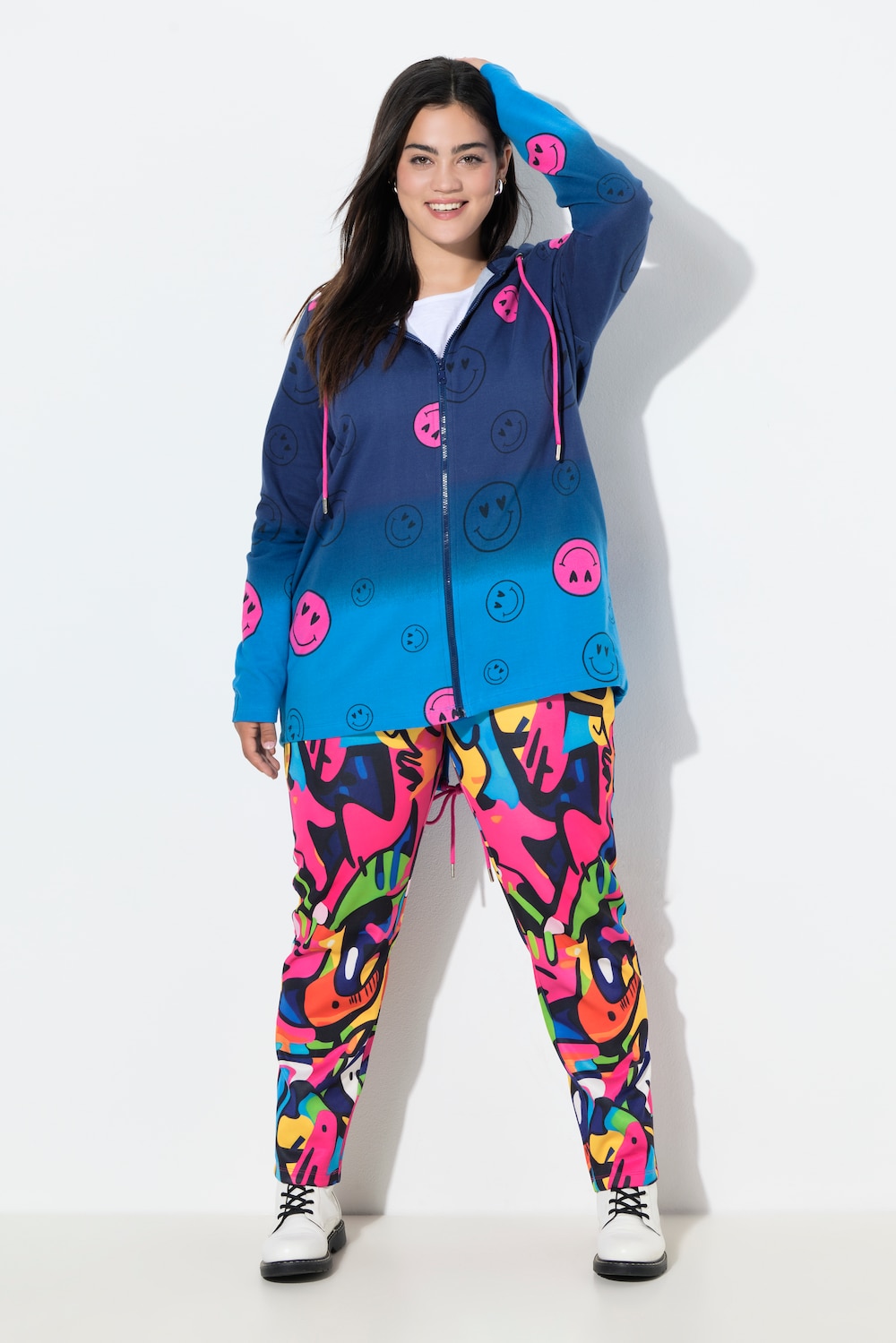 Große Größen Sweatjacke, Damen, blau, Größe: 52, Baumwolle, Angel of Style von Angel of Style