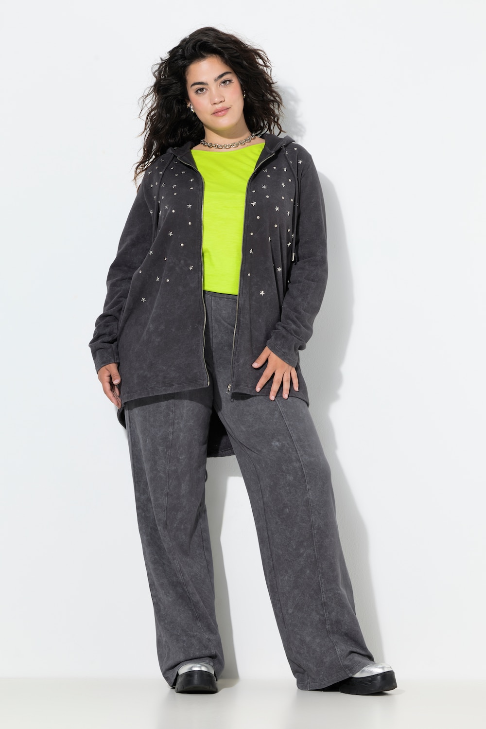 Große Größen Sweatjacke, Damen, grau, Größe: 54, Baumwolle, Angel of Style von Angel of Style