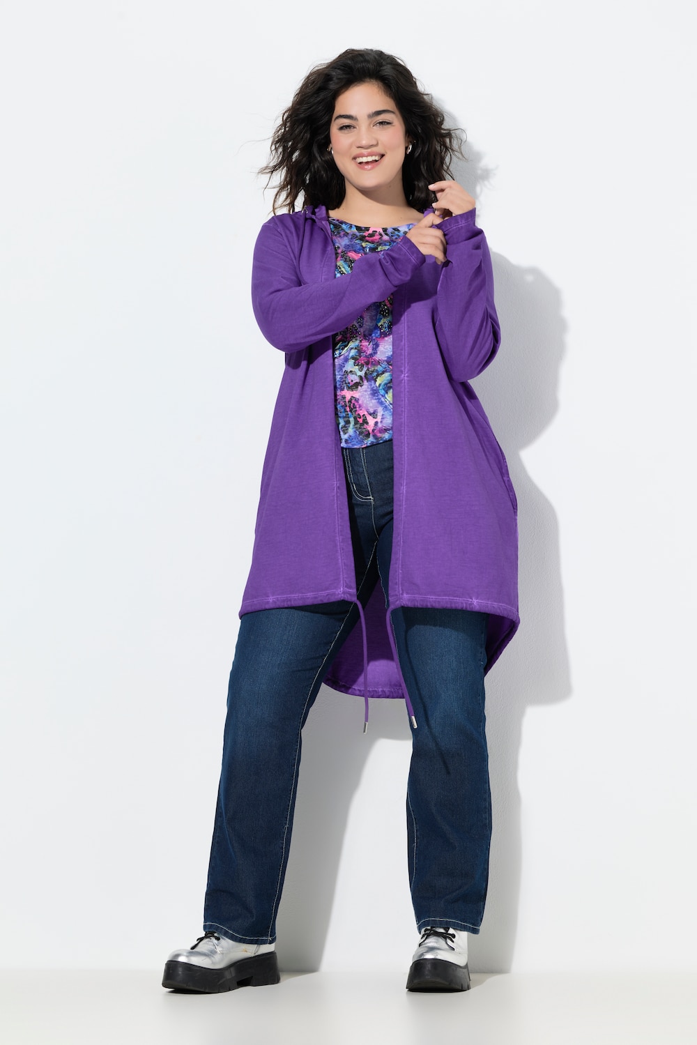 Große Größen Sweatjacke, Damen, lila, Größe: 50, Baumwolle, Angel of Style von Angel of Style