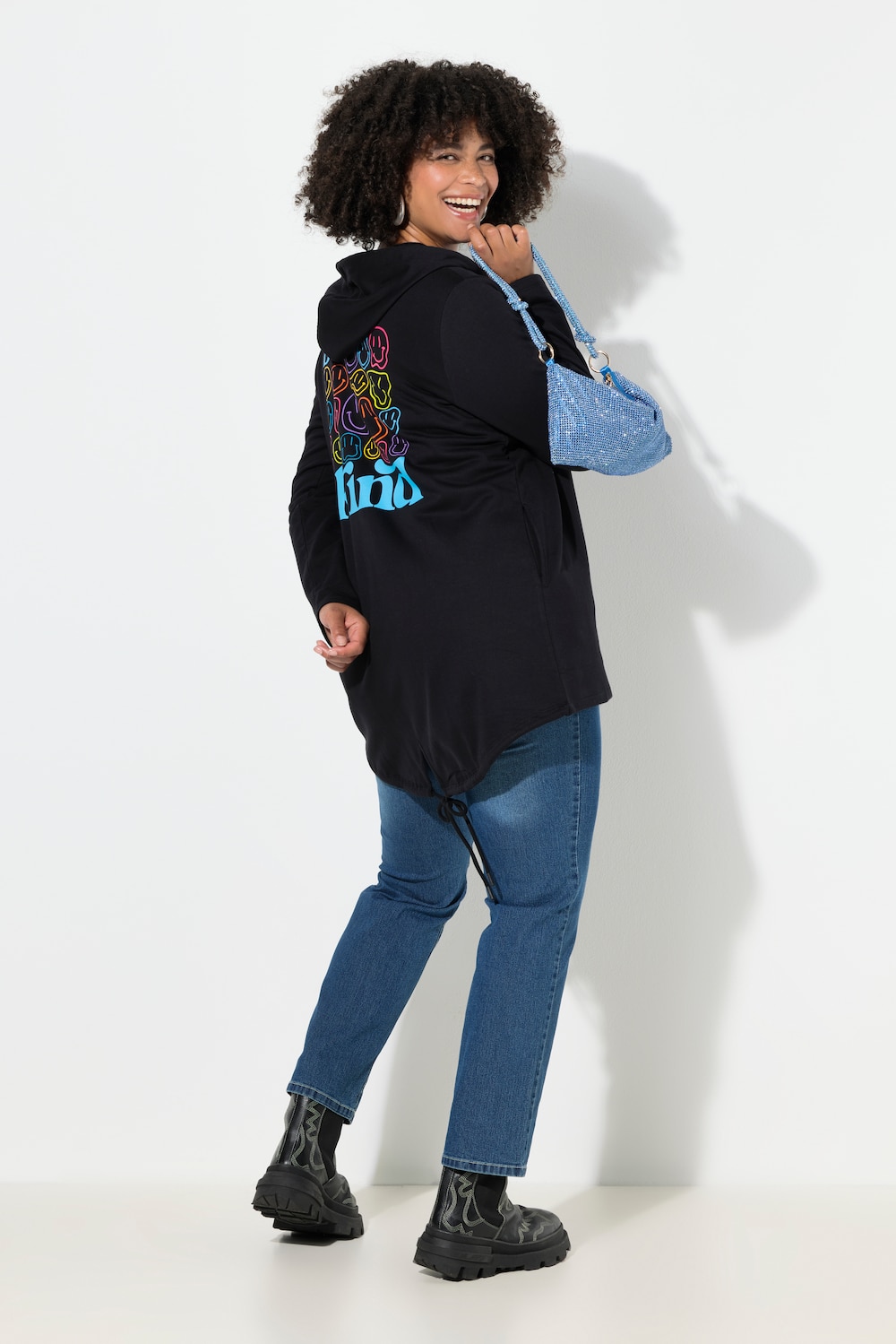 Große Größen Sweatjacke, Damen, schwarz, Größe: 46, Baumwolle, Angel of Style von Angel of Style