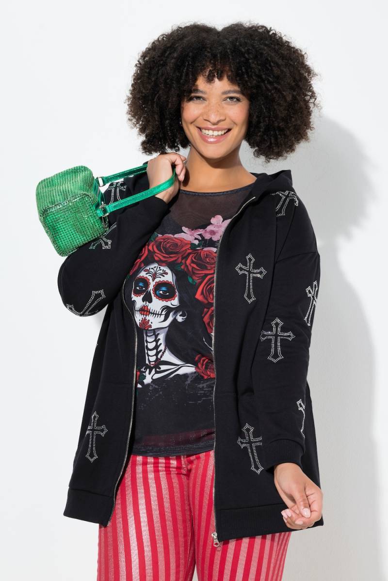 Große Größen Sweatjacke, Damen, schwarz, Größe: 48, Baumwolle/Polyester, Angel of Style von Angel of Style