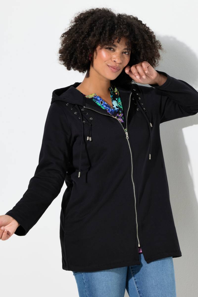 Große Größen Sweatjacke, Damen, schwarz, Größe: 52, Baumwolle, Angel of Style von Angel of Style