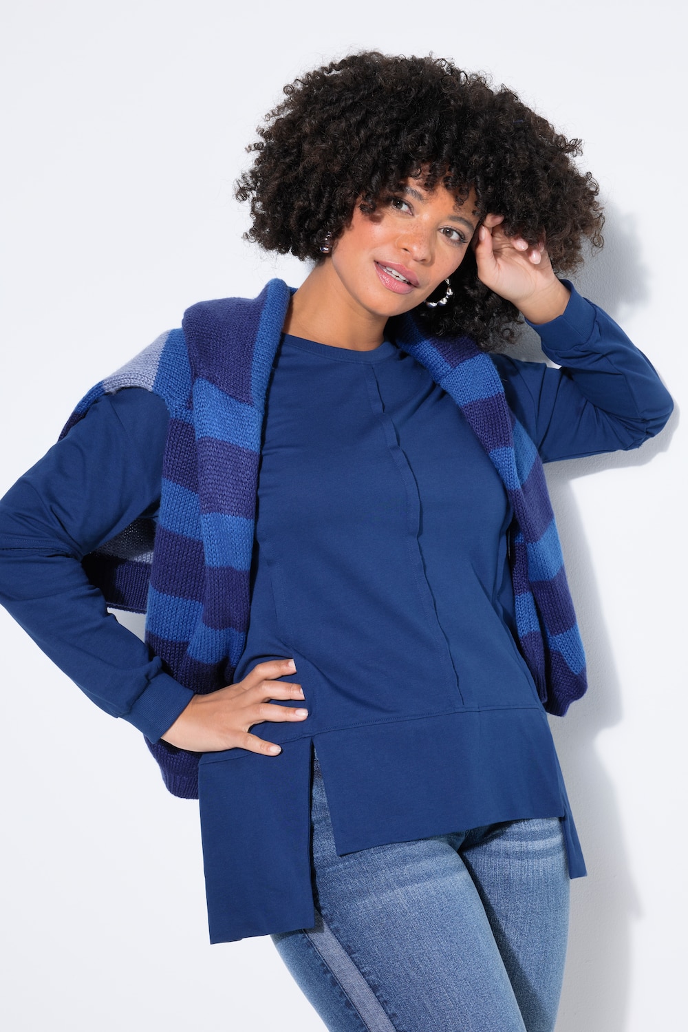 Große Größen Sweatshirt, Damen, blau, Größe: 48, Baumwolle, Angel of Style von Angel of Style