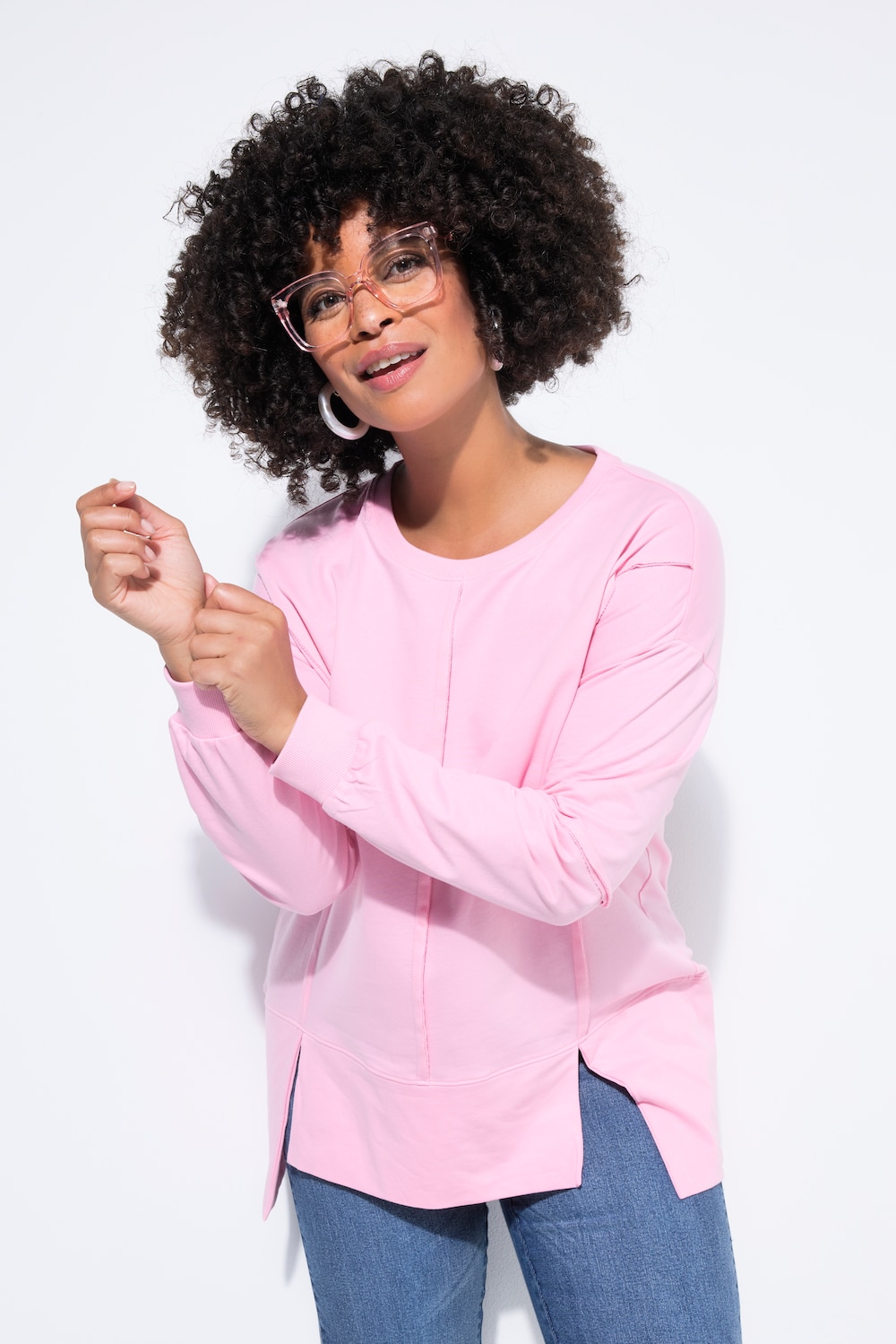 Große Größen Sweatshirt, Damen, rosa, Größe: 58, Baumwolle, Angel of Style von Angel of Style